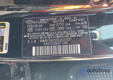2024 Hyundai Venue Sel from USA, damaged, VIN KMHRC8A32RU317107